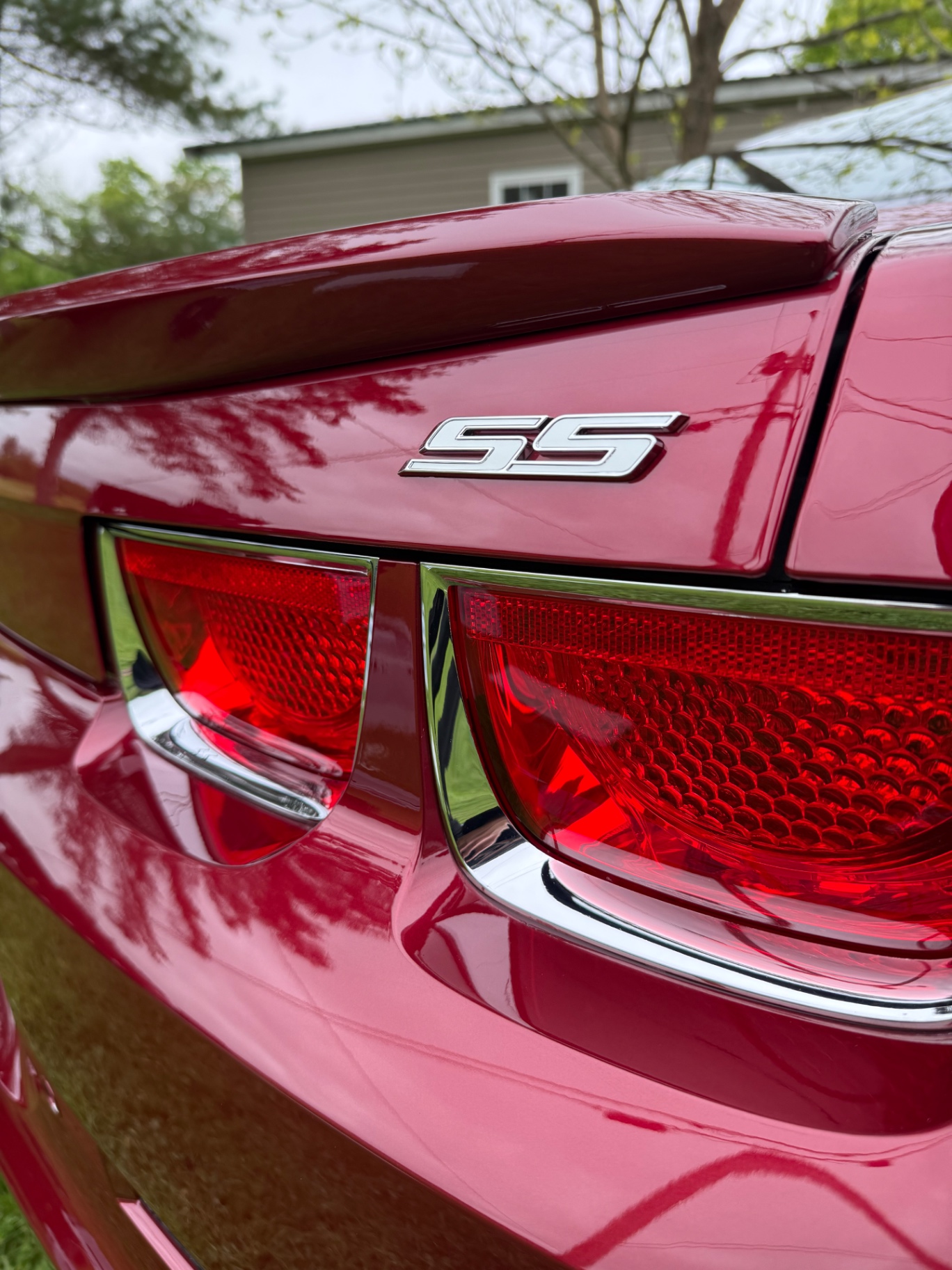 Chevrolet Camaro SS badge and taillight close-up after detail